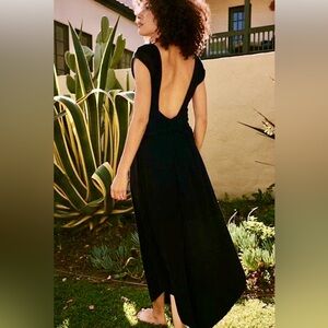 Free People (FP Beach) Black Chateau Midi Dress